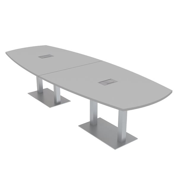 45 in W, 120 in L, 29 in H, Engineered Wood Top, Grey